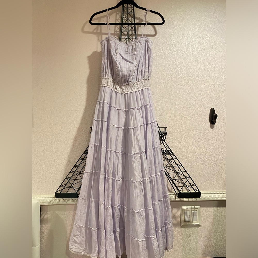 Guess lavender maxi strapless dress